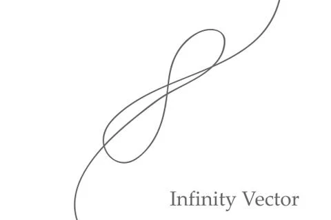 Infinity in solid lines of drawing. Continuous black line. Work flat design. The イラスト素材