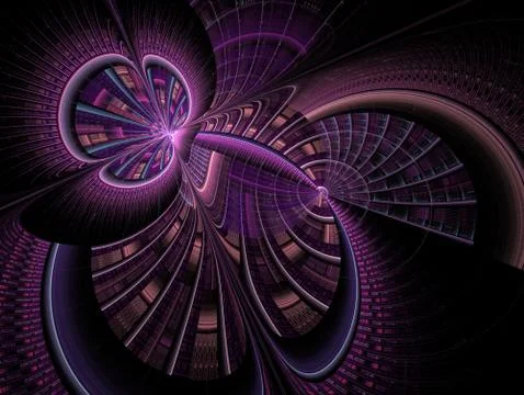 The infinity of space and time. Chaotic movement in space. Stock Illustration