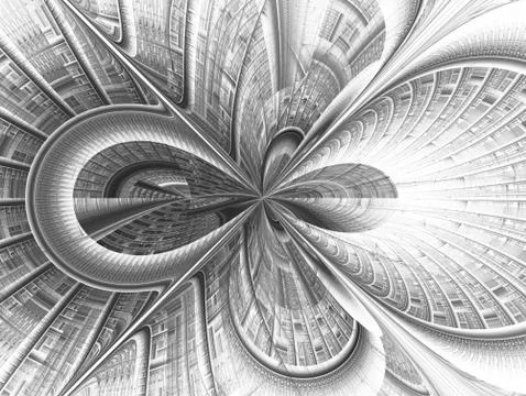 The infinity of space and time. Chaotic movement in space. Stock Illustration