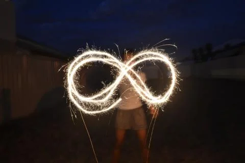 Infinity with sparklers Foto stock