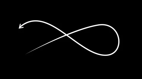 Infinity style arrow animation on black and green screen for keying Stock Footage 293671233