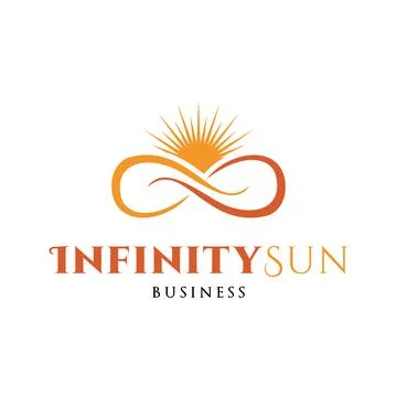 Infinity Sun Icon Logo Design Template Stock Illustration