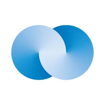 Infinity symblol of interlaced circles. Vector sign with gradient effect Stock Illustration