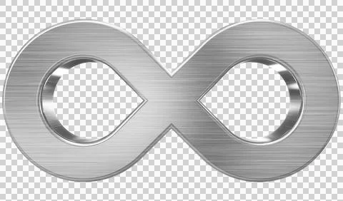Infinity symbol 3d brushed metal isolated on white background - 3d rendering Stock Illustration