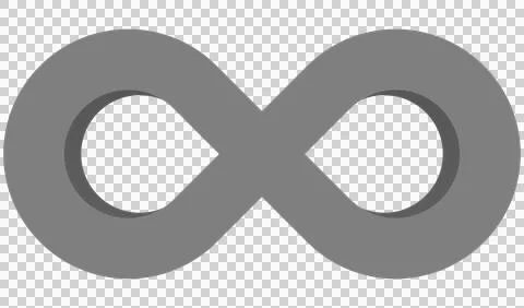 Infinity symbol 3d gray isolated on white background - 3d rendering Stock Illustration