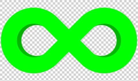 Infinity symbol 3d green isolated on white background - 3d rendering Stock Illustration
