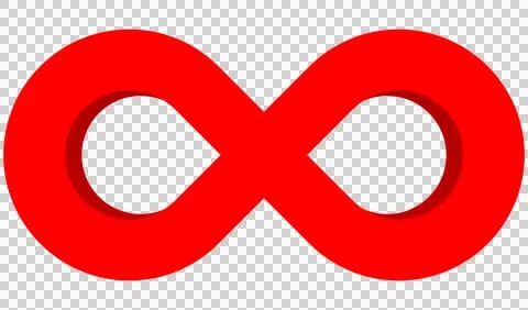 Infinity symbol 3d red isolated on white background - 3d rendering Stock Illustration