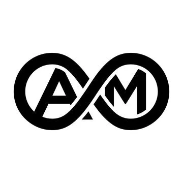 Infinity Symbol AM Monogram Logo Design Modern Minimalist Style イラスト素材
