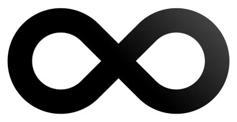 Infinity symbol black - gradient standard - isolated - vector Stock Illustration