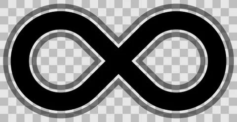 Infinity symbol black - outlined with transparency eps 10 - isolated - vector Stock Illustration