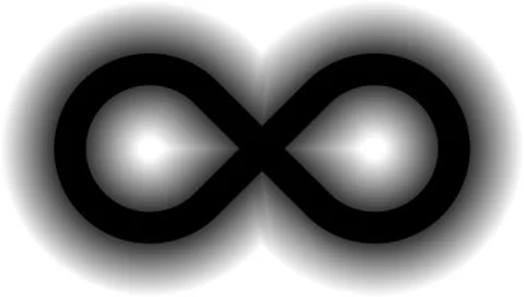 Infinity symbol black - simple glow with transparency eps 10 - isolated - vec Stock Illustration