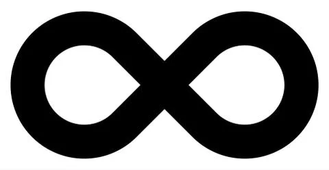 Infinity symbol black - simple standard - isolated - vector Stock Illustration