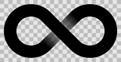 Infinity symbol black - simple with transparency eps 10 - isolated - vector Illustrazione stock