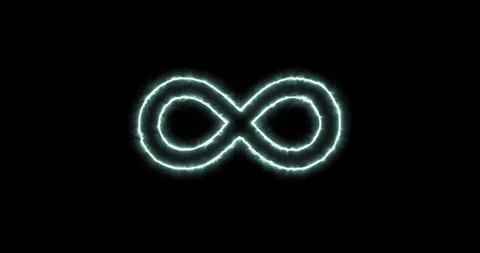Infinity symbol blue flaming. Loop Stock Footage 309280427