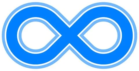 Infinity symbol blue - outlined - isolated - vector Stock Illustration