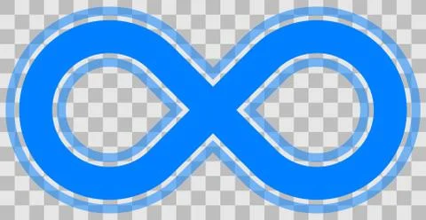 Infinity symbol blue - outlined with transparency eps 10 - isolated - vector Stock Illustration