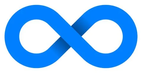 Infinity symbol blue - simple with shadow - isolated - vector Stock Illustration