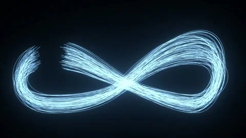 InFinity symbol, Blurred word writing from light on the black background. Video stock 162293783