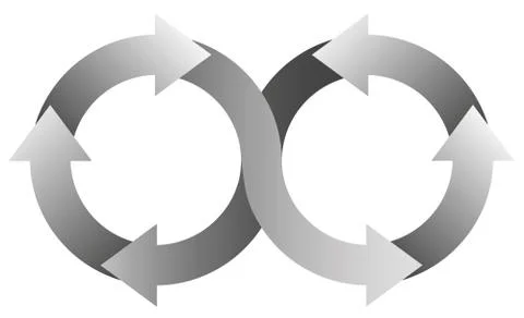 Infinity Symbol Circuit Arrows Gray Stock Illustration