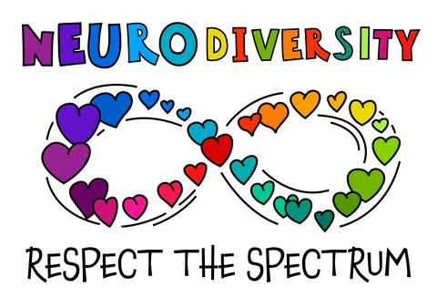 Infinity symbol composed of beuatiful hearts. Diversity of human minds Stock Illustration