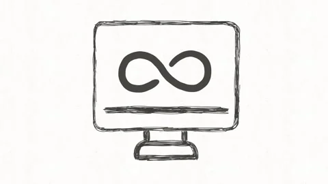 Infinity Symbol on Computer Screen Continuous Technology Concept Stock Footage 342018233