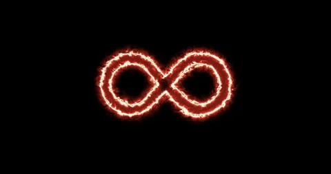 Infinity symbol on fire. Loop Stock Footage 228946017