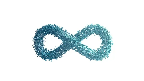 The infinity symbol is formed from many small particles. Video stock 125192726