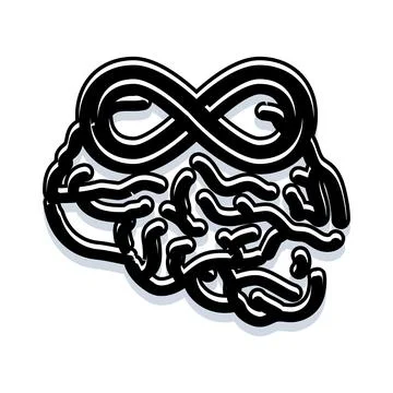 Infinity symbol forming human brain concept Stock Illustration