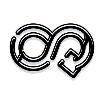 Infinity symbol forming knot with abstract lines 스톡 일러스트