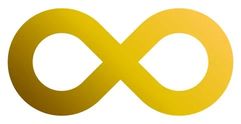Infinity symbol golden - gradient standard - isolated - vector Stock Illustration