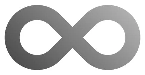 Infinity symbol gray - gradient standard - isolated - vector Stock Illustration