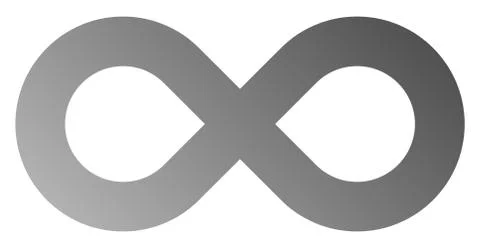 Infinity symbol gray - gradient standard - isolated - vector Stock Illustration