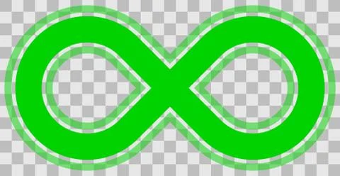 Infinity symbol green - outlined with transparency eps 10 - isolated - vector Stock Illustration