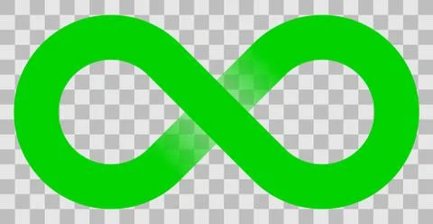 Infinity symbol green - simple with transparency eps 10 - isolated - vector Stock Illustration