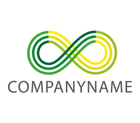 Infinity symbol in greens. Mobius loop. Three lines. Ready logo Endless Infinity Stock Illustration