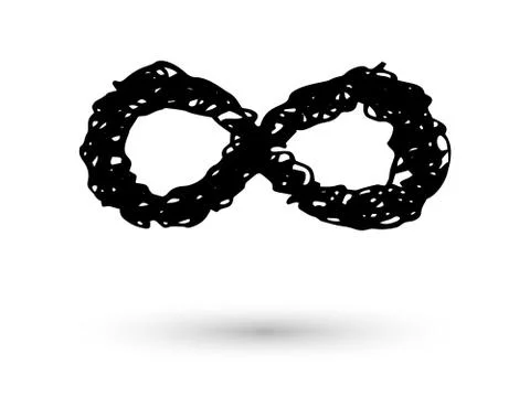 Infinity symbol hand drawn with ink brush Illustrazione stock