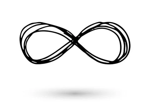 Infinity symbol hand drawn with ink brush Stock Illustration