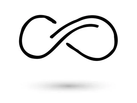 Infinity symbol hand drawn with ink brush Illustrazione stock