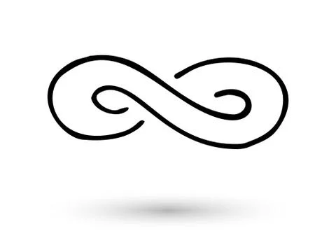 Infinity symbol hand drawn with ink brush Stock Illustration