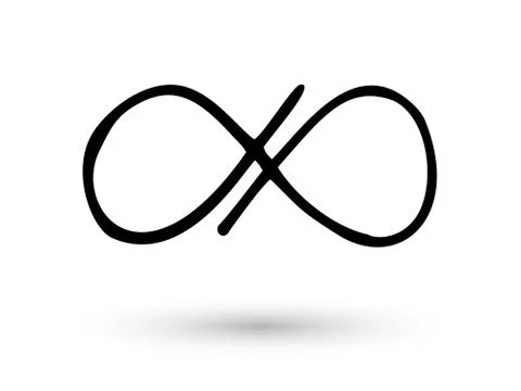 Infinity symbol hand drawn with ink brush Illustrazione stock