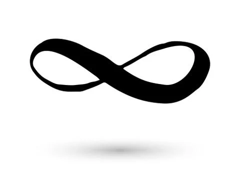 Infinity symbol hand drawn with ink brush Stock Illustration