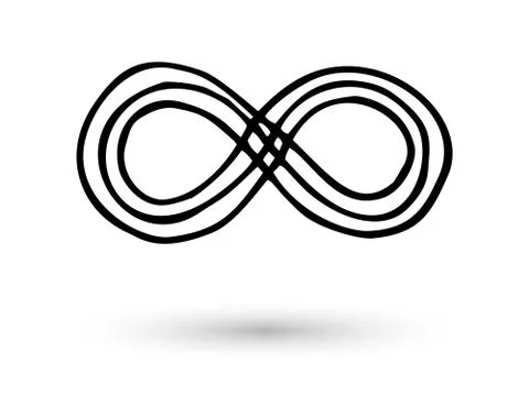 Infinity symbol hand drawn with ink brush 스톡 일러스트