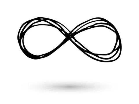 Infinity symbol hand drawn with ink brush イラスト素材