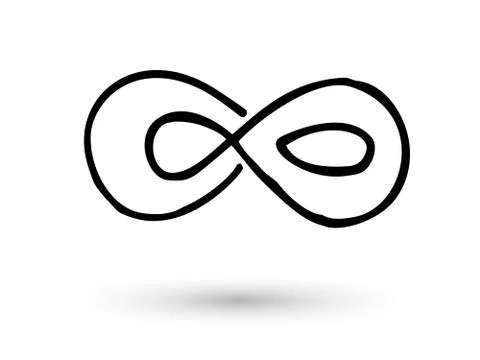 Infinity symbol hand drawn with ink brush 스톡 일러스트
