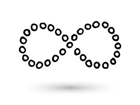 Infinity symbol hand drawn with ink brush Stockillustratie