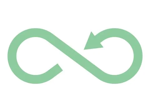 Infinity symbol icon with arrow. Concept of infinite, limitless and endless.. Stock Illustration