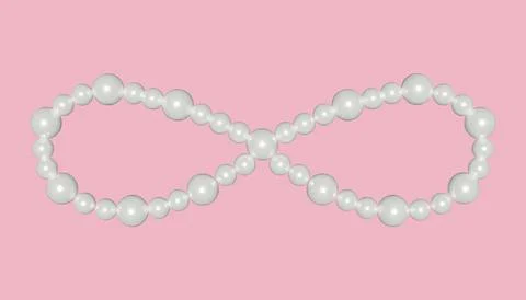 Infinity symbol icon made from pearl. Coquette style design elements Stock Illustration