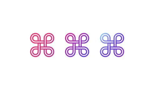 Infinity symbol. Icon set in flat style. Vector on isolated white background. 스톡 일러스트