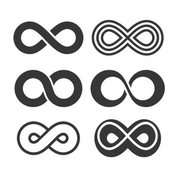 Infinity Symbol Icons Set. Vector Stock Illustration