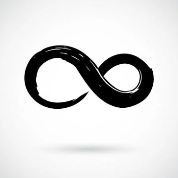 Infinity symbol ink brush stroke Stock Illustration